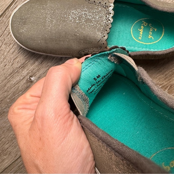 Jack rogers silver Metallic Slip-On Shoes scalloped women’s 5/kids 3.5 - Picture 7 of 8